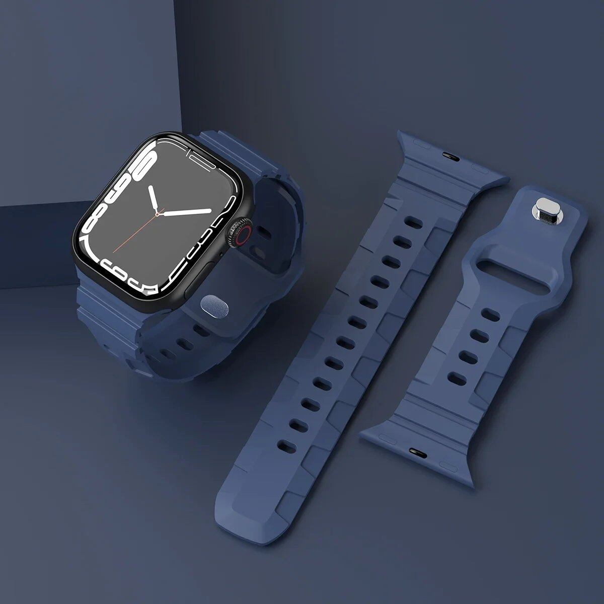 Apple Watch用シリコンバンド 49mm 45mm 41mm 40mm 44mm 38mm 42mm対応 ゴムブレスレット iWatchシリーズ3/5/6/SE/7/8/Ultra用 バンドカラー:mm 並行輸入品