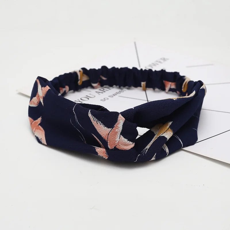 Women's Summer Bohemian Print Headband, Retro Cross Turban, Bandage Bandana, Hair Accessory, Head Wrap, Parallel Import