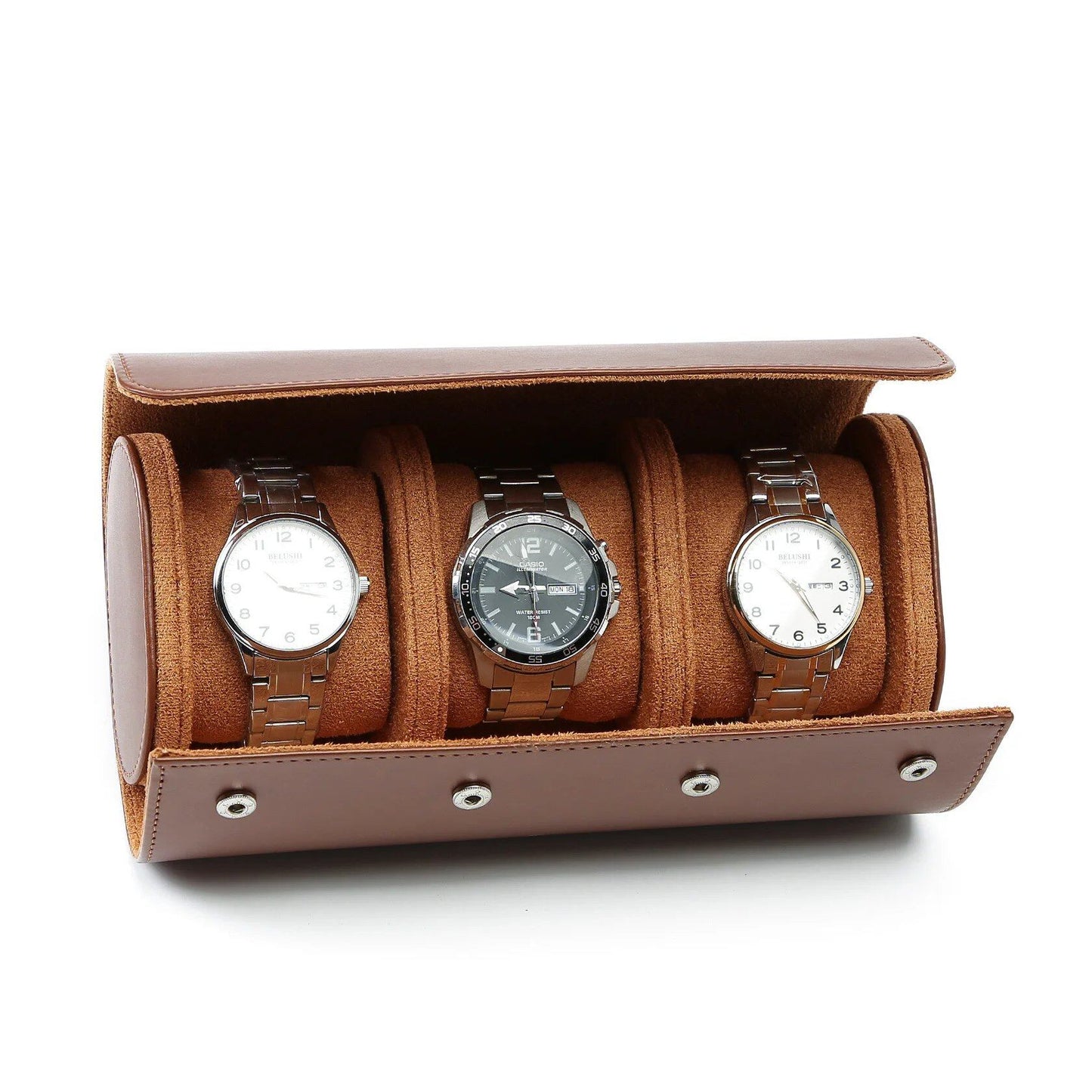 Embers 2024 New Watch Roll, PU Leather, 1-Slot, 2-Slot, 3-Slot, Black/Brown, Watch Storage Bag/Watch Box, Luxury, Elegant, Stylish, Color: Parallel Import