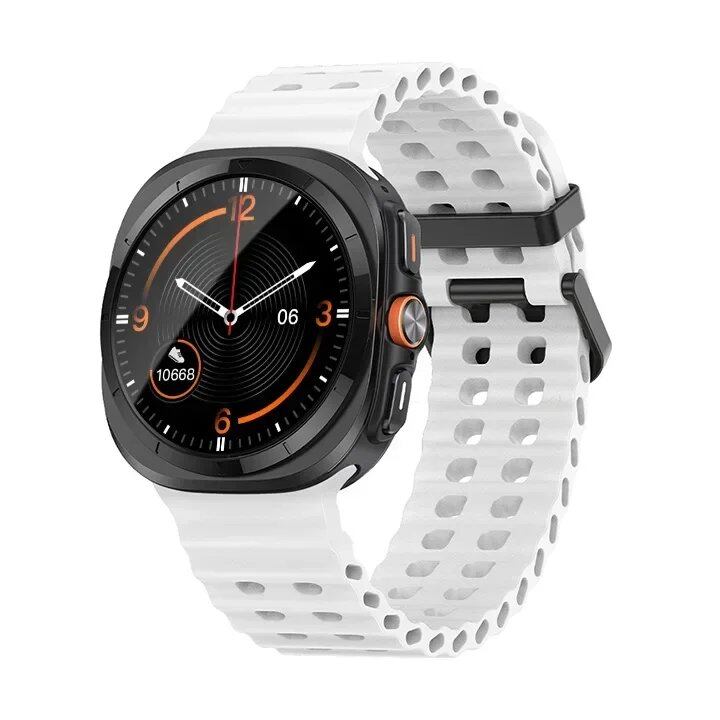 Galaxy Watch Ultra Marine Band, Silicone Sport Bracelet, Genuine Samsung Galaxy Watch 7 Ultra 47mm Strap, Band Color: ; Band Width: Galaxy Watch Ultra, Parallel Import
