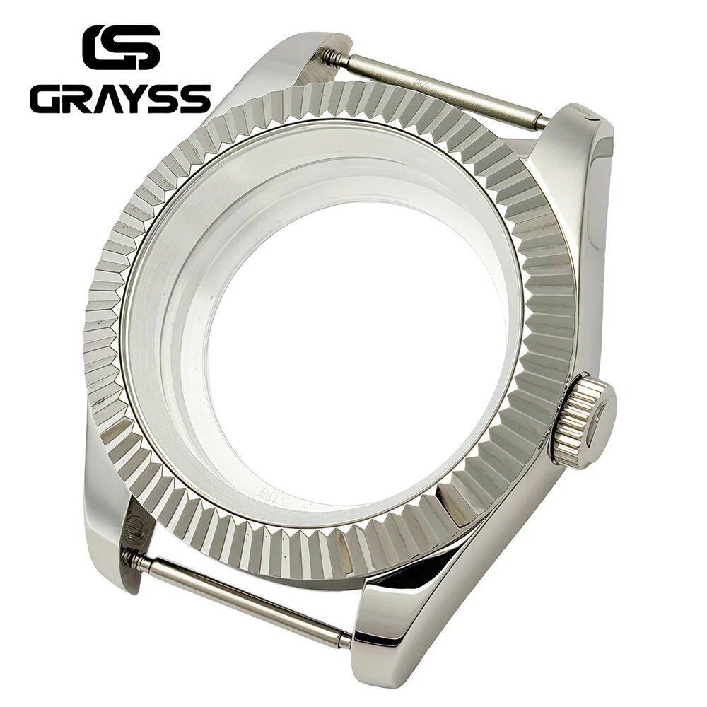 High-Quality Flat/Gear Edge MOD Watch Case with Sapphire Crystal, Waterproof, 36mm/39mm Style, for NH35, NH36, and NH34 Mechanical Movements. Color: mm. Parallel Import.