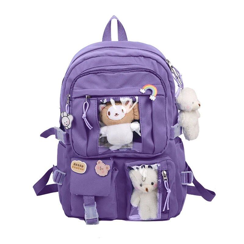 ニュースクールバックパック かわいいノートPCリュック 学生用ブックバッグ ナイロン製 カジュアルトラベルバッグ ティーンガールズ・レディース向け 色 並行輸入品