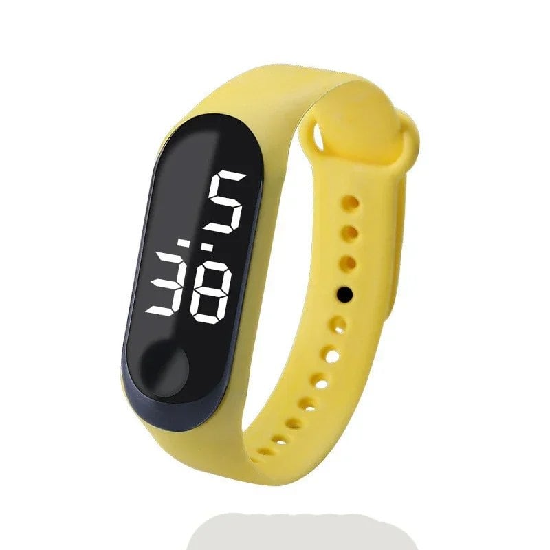 Kids' Fashion Sports Watch, Waterproof LED Digital Wristwatch with Ultra-Lightweight Silicone Slap, Unisex, for Kids and Teens, Parallel Import