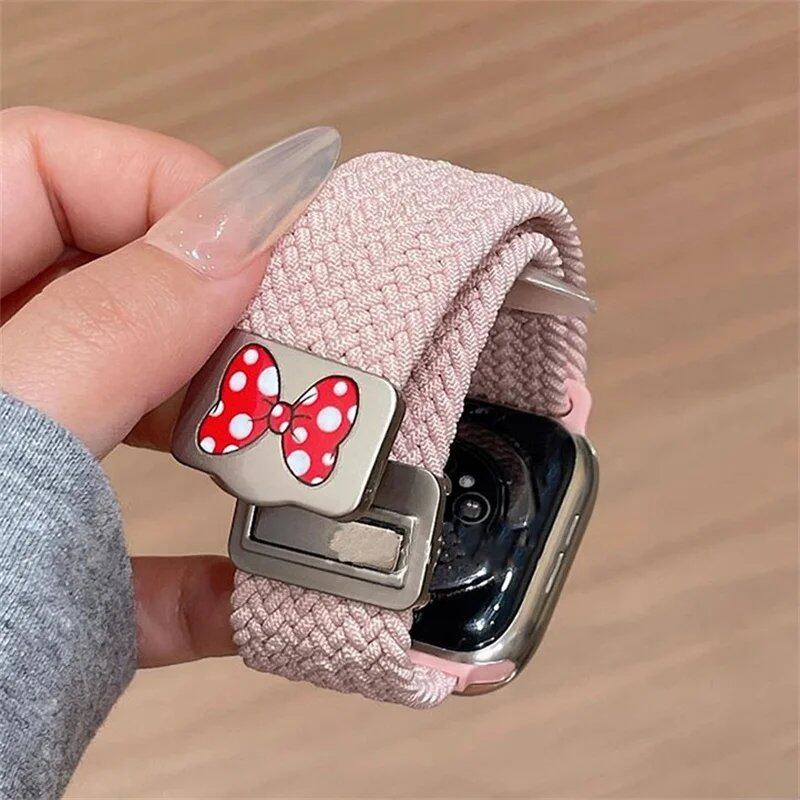 Cute Ribbon Magnetic Strap for Apple Watch - Ultra2 49mm/45mm, 44mm/41mm/42mm, Compatible with Series 10/9/8/SE/7/6, Size: S10 4, Parallel Import
