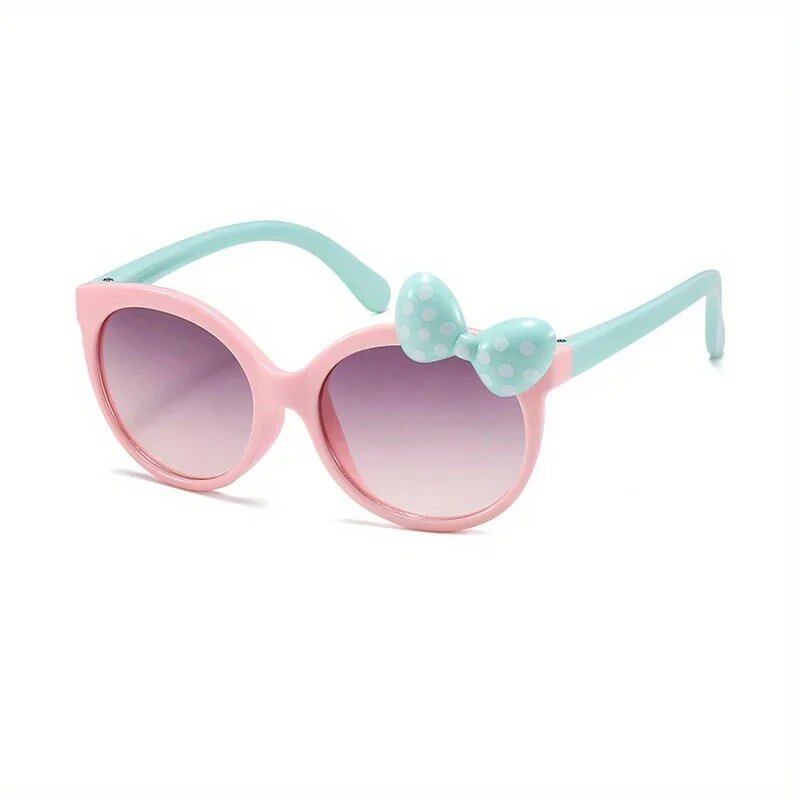 Cute Character Bowtie Sunglasses for Kids and Girls, Sun Protection for Outdoor Sports and Climbing, Parallel Import