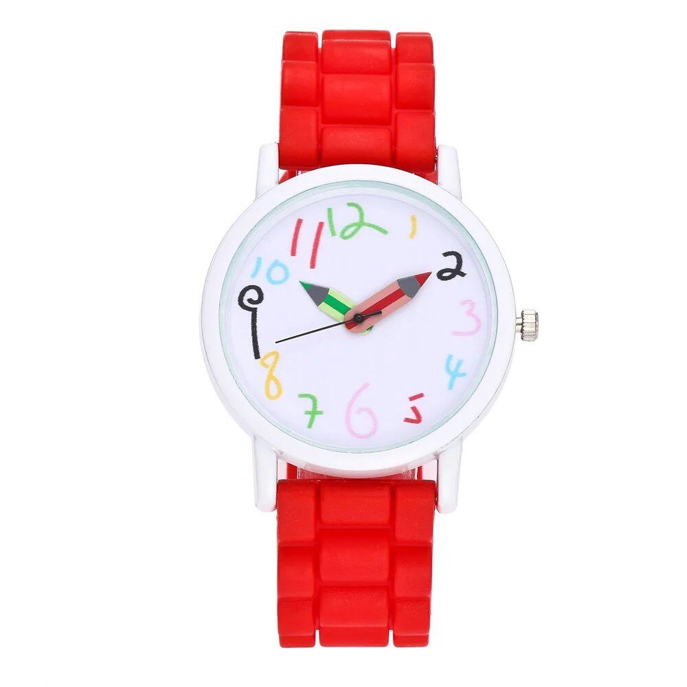 Women's Fashion Watch, Simple Pencil Design, Digital Quartz Watch, Casual, Jelly-Type, Multicolor, Silicone, Dress Watch, Wristwatch, Parallel Import