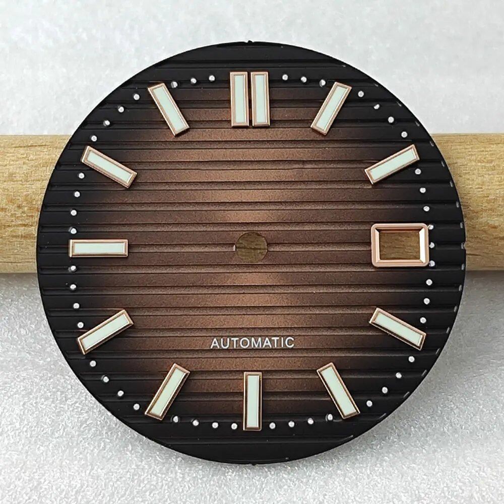 30.5mm Nautilus S Dial for NH35, Green Luminous Dial, NH35/NH36 Movement Accessory, Watch Repair Tool, Parallel Import