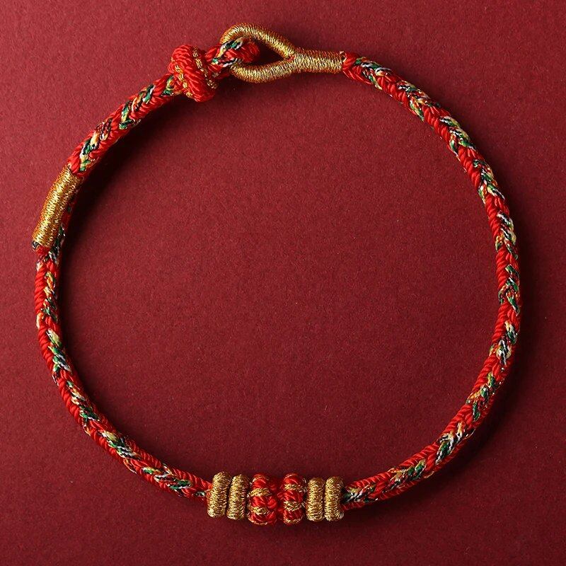 Taisei Hand Rope, Dragon Year Amulet, Red Rope, Zodiac, Manjusri Bodhisattva, Birth Buddha, Handwoven, Parallel Import