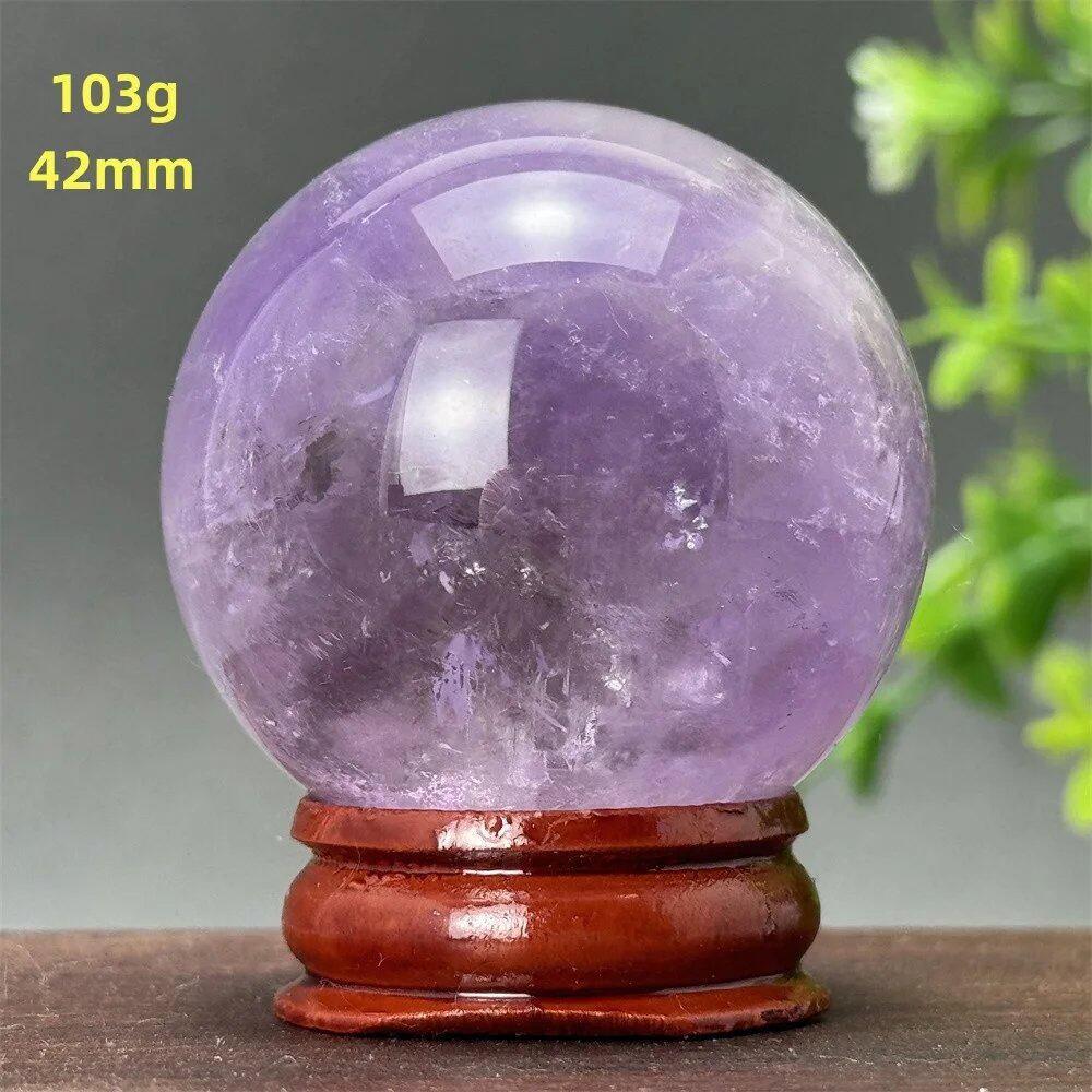 天然アメジスト ボール 水晶玉 ホームオフィスデコレーション エネルギー ウィッカ レイキ スピリチュアル 瞑想 魔術 占い カラー: 並行輸入品