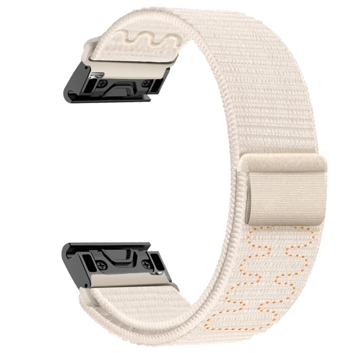 Compatible with Garmin Fenix 7X, 7 Pro, 6X, 6, 5X, 5Plus, Tactics 7, Forerunner 965, 955, and Enduro 2. 22mm/26mm nylon loop band with quick-fit strap. Band color: mm. Ships from: Parallel import.