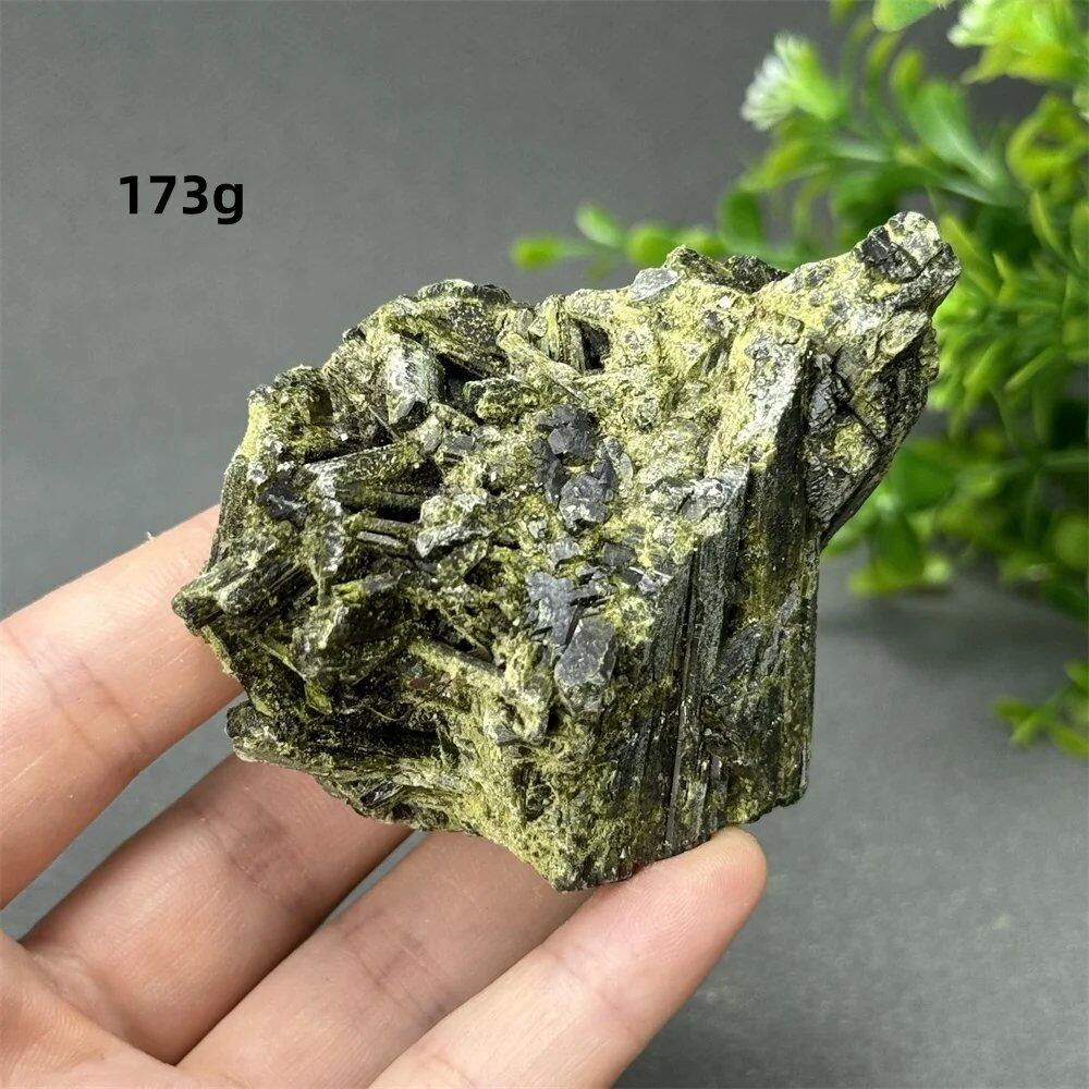 Natural Green Tourmaline Rough Stone Specimen Collection for Aura Healing, Meditation, and Energy Chakra Use. Gemstone Home Furnishing Gift. Parallel Import.