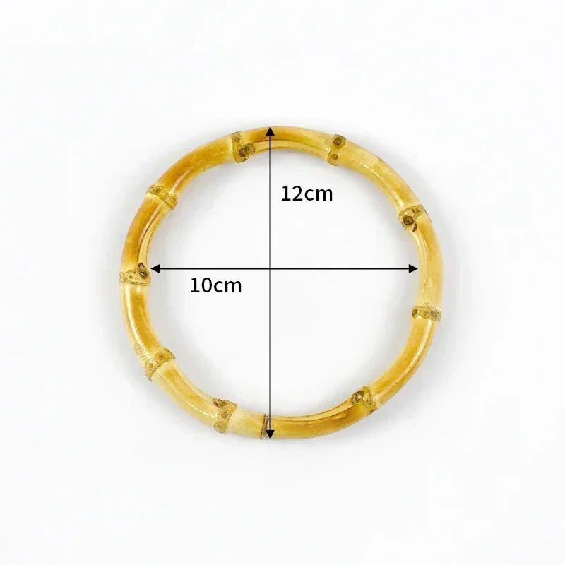 Set of 1, 2, or 4 Deep Peel Natural Bamboo Bag Handles, 7-18cm, for Women's Handbags and Pouches, Handmade DIY Bag Accessories, Size: Parallel Import