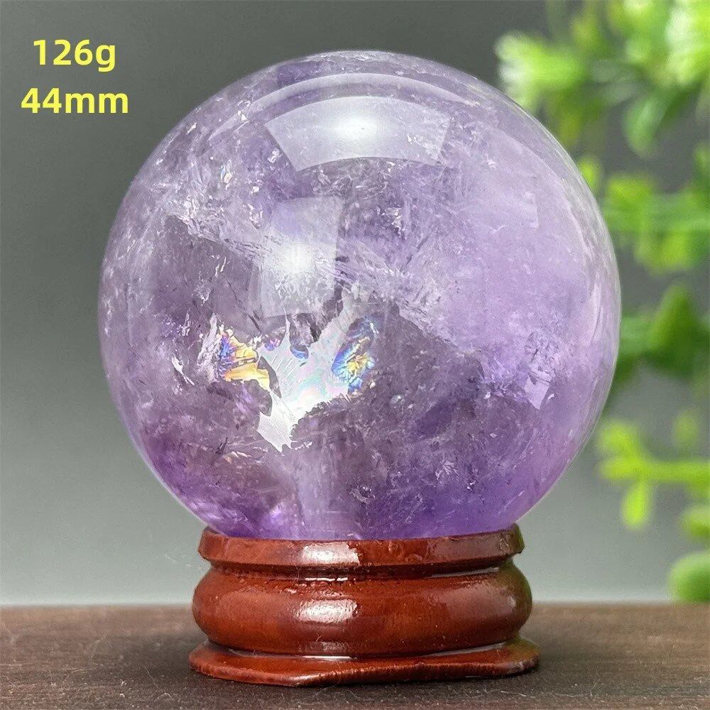 天然アメジスト ボール 水晶玉 ホームオフィスデコレーション エネルギー ウィッカ レイキ スピリチュアル 瞑想 魔術 占い カラー: 並行輸入品
