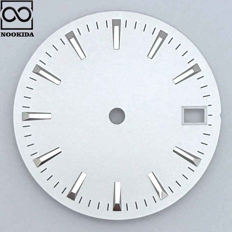 NOOKIDA 28.5mm Sunburst/Frosted Dial Watch with Calendar Window for NH35/NH36/4R/7S Automatic Movements, Color: Parallel Import
