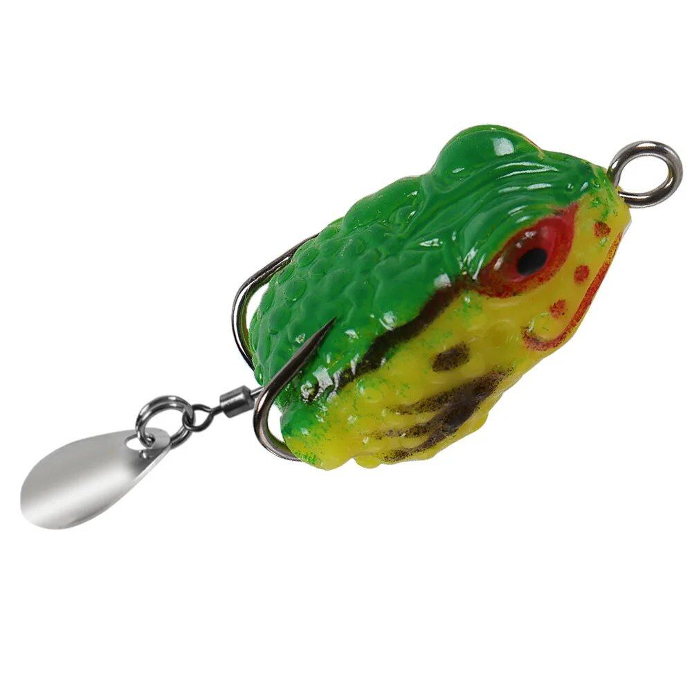 Pack of 5 Mini Frog Soft Baits, 25mm, 3g, Double Hide Hooks, Fishing Lures, Bionic Sequin Frog Baits, Artificial, Realistic Thunder Frog Lures, Size: Parallel Import