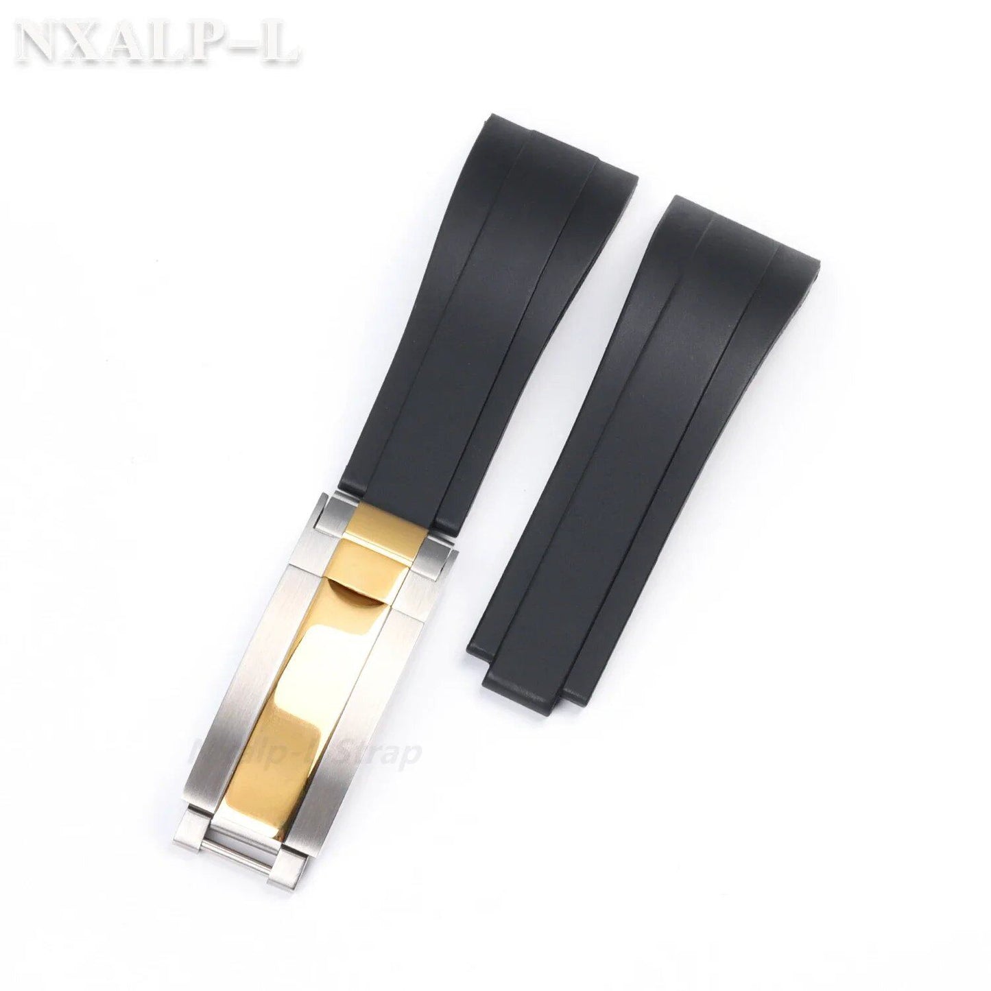 20mm Silicone Rubber Dive Watch Strap Bracelet for Rolex Daytona, Submariner, GMT, and Yacht-Master, 9x9mm, Fine-Adjust Buckle, Size: No Logo; Band Color: Black; Band Width: 20mm, Parallel Import