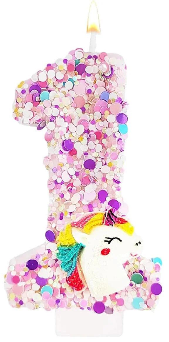 0-9 Number Birthday Candles, Happy Birthday Cake Candles, Unicorn Theme Party Supplies (Parallel Import)