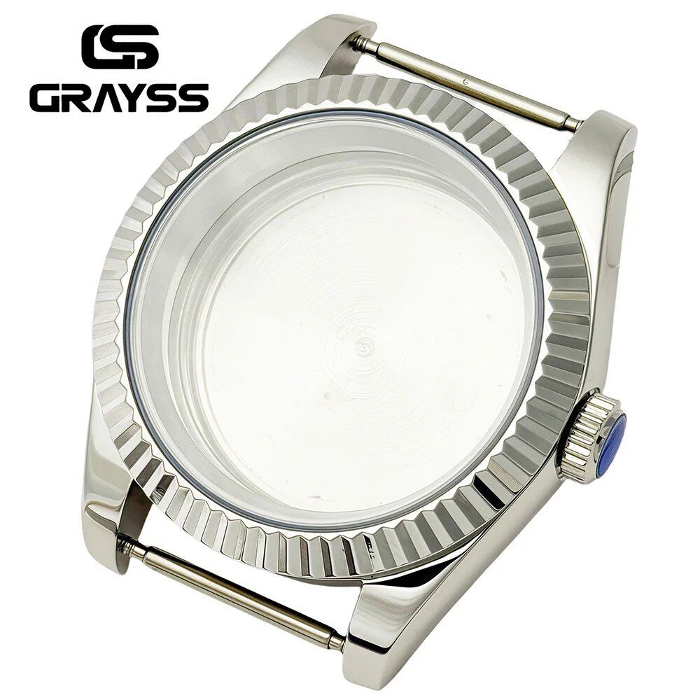 High-Quality Flat/Gear Edge MOD Watch Case with Sapphire Crystal, Waterproof, 36mm/39mm Style, for NH35, NH36, and NH34 Mechanical Movements. Color: mm. Parallel Import.