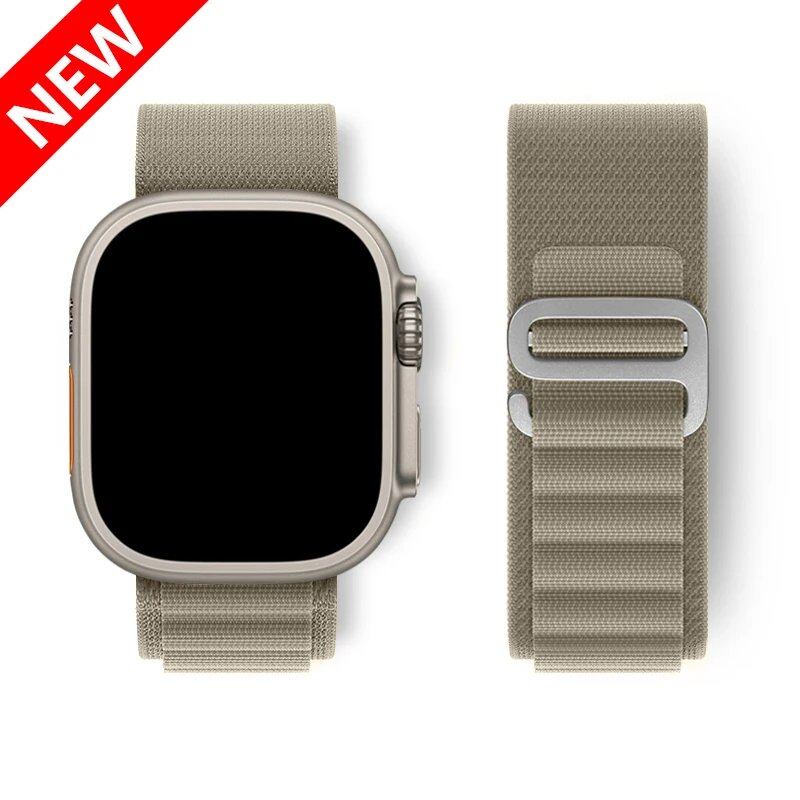 Apple Watch Ultra用アルパインループストラップ 49mm 45mm 46mm 44mm 41mm 42mm 40mm対応 ナイロンブレスレット シリーズ10/9/8/7/SE/6/5/4/3対応 サイズ: 並行輸入品