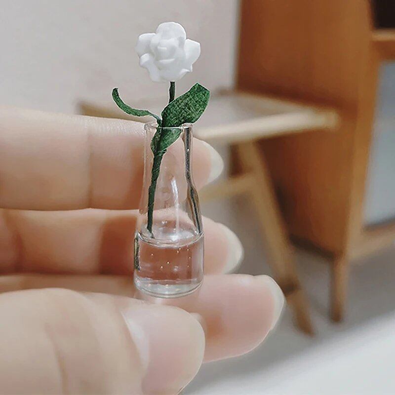 1/12スケール ドールハウス用 ミニチュア観葉植物 盆栽 フェイクフラワーバスケット ドールアクセサリー ミクロランドスケープ 情景モデル 並行輸入品