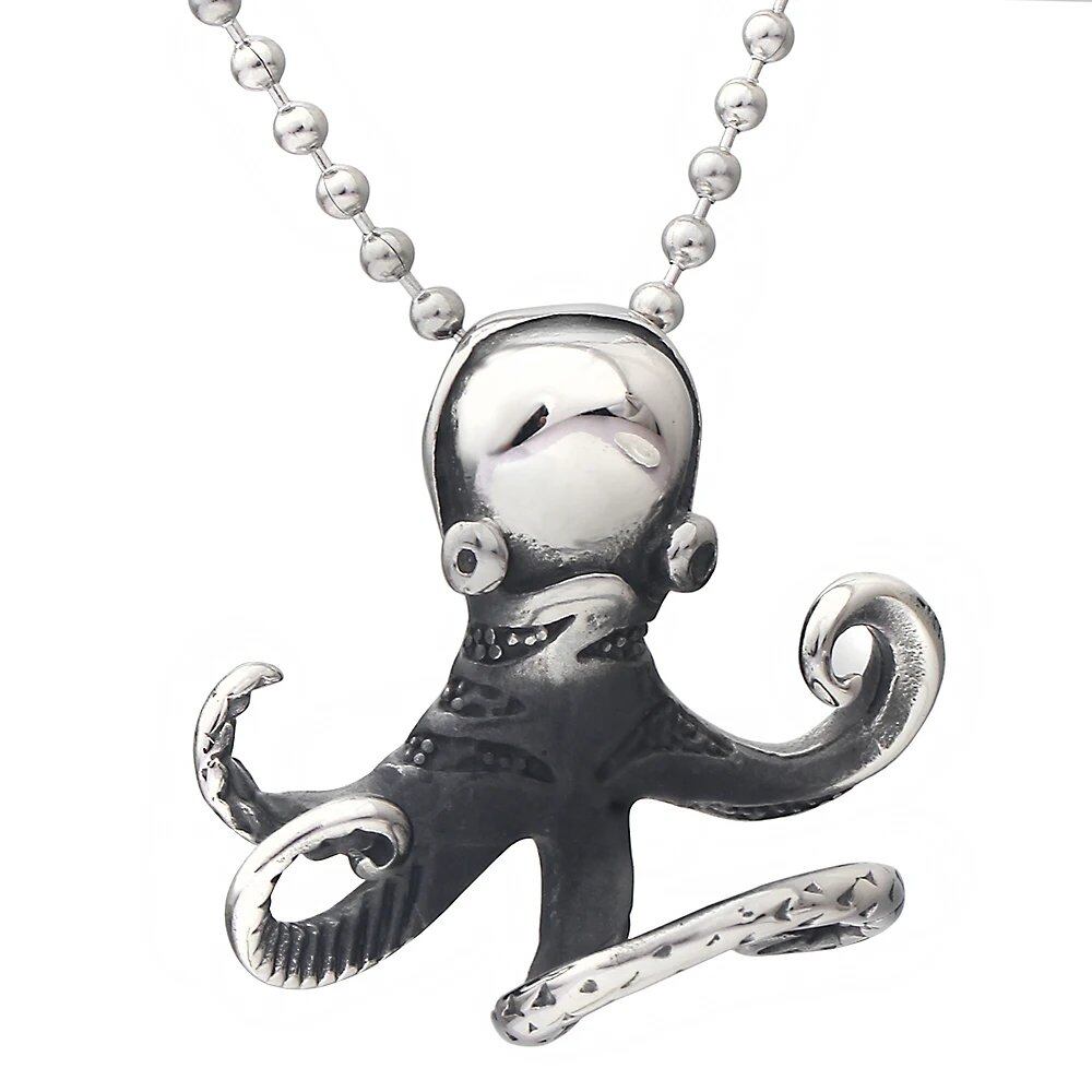 316L Stainless Steel Zodiac Cock Pendant & Necklace with Steel Ball Chain, Unique Walking Chicken Necklace, Metal Color, Parallel Import