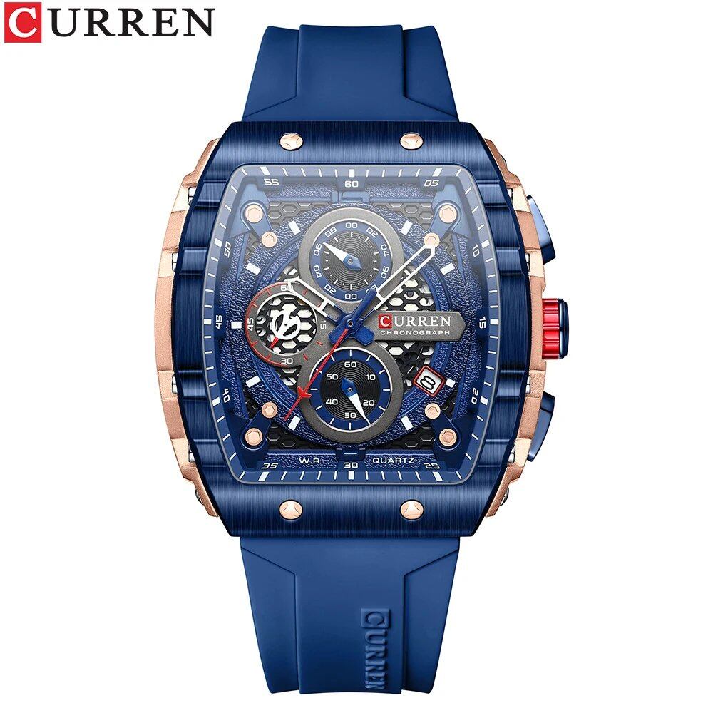 Karen Men's Watch, Top Brand, Luxury Square Quartz Movement, Waterproof, Luminous Chronograph, Date Display, Parallel Import