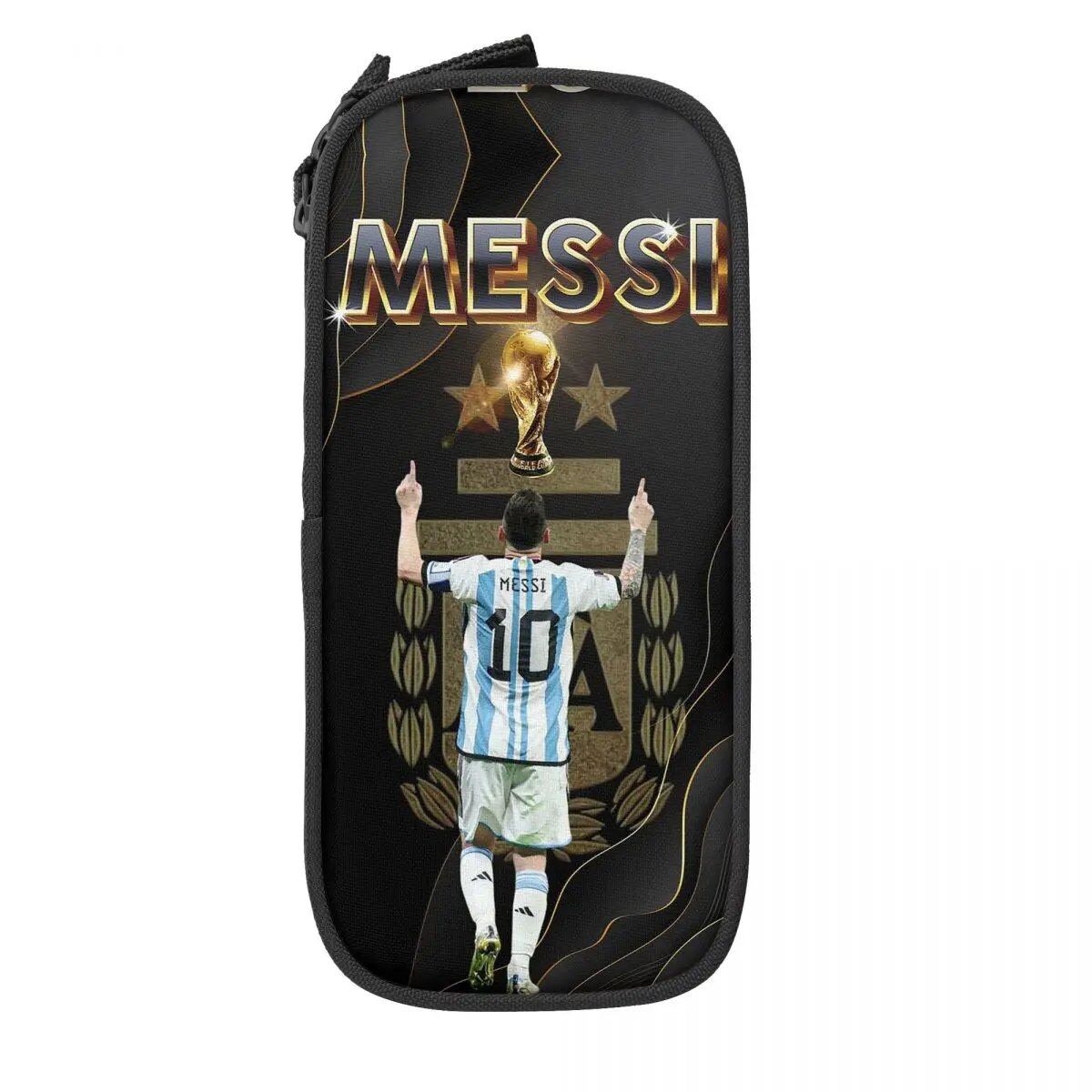 Soccer Messi Pencil Case, Large Capacity, Student Pencil Case, Stationery, School Supplies, Makeup Pouch, Size: L; Parallel Import