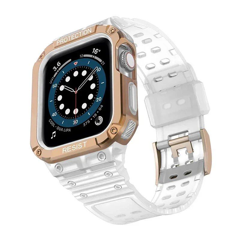 TPU Band Case for Apple Watch 45mm/49mm/44mm/41mm/40mm - Compatible with iWatch Ultra/7/8/6/5/4, Sport Strap, Wristband, Accessory, Band Color: mm, Parallel Import
