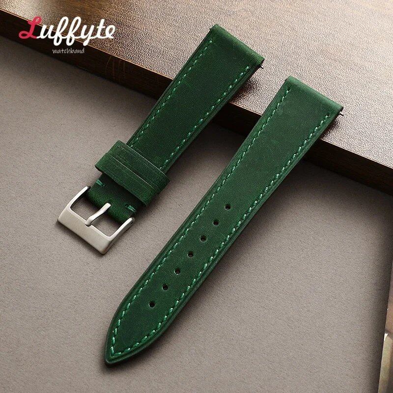Quick Release Leather Watch Strap, Universal Watch Band, 18mm, 19mm, 20mm, 21mm, 22mm, Stylish, Black, Blue, Brown, Watch Band Accessories, Band Color: mm, Parallel Import