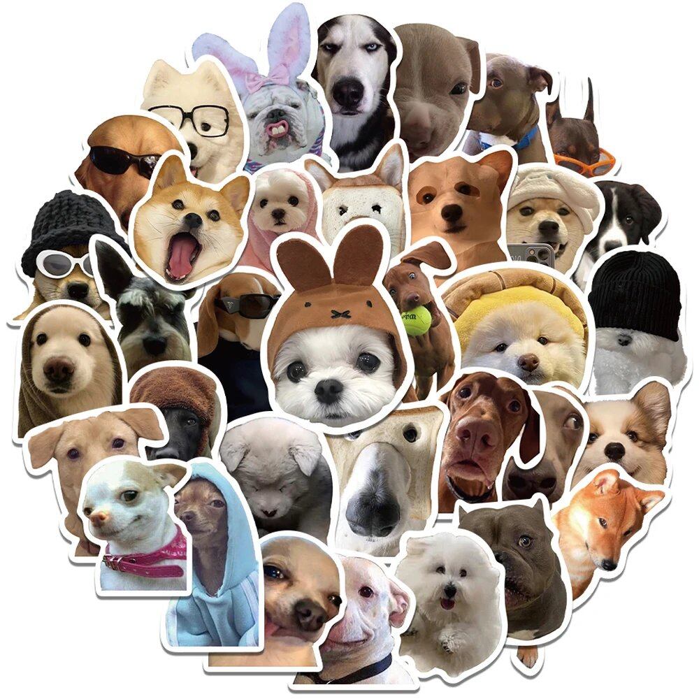 10/30/50枚入り ミーム犬 子犬 ユーモア かわいい ステッカー ビンテージ風 DIY キッズ ノート 荷物 バイク ノートパソコン 冷蔵庫 デカール おもちゃ 並行輸入品
