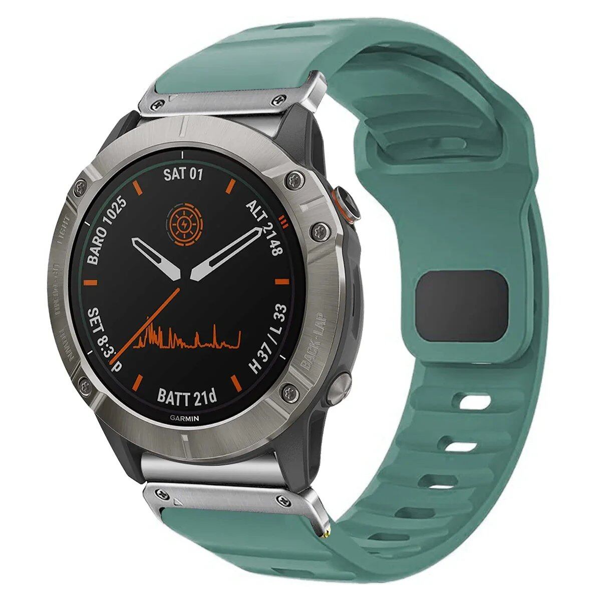 QuickFit Silicone Strap for Garmin Fenix 8, E, 7, 7X, 6X, Pro, 5X Plus, Epic, Pro Gen 2, 47mm, 51mm, Enduro 3, Gapless, 22mm, 26mm, Watch Band, Size: 2; Ships from: Parallel Import