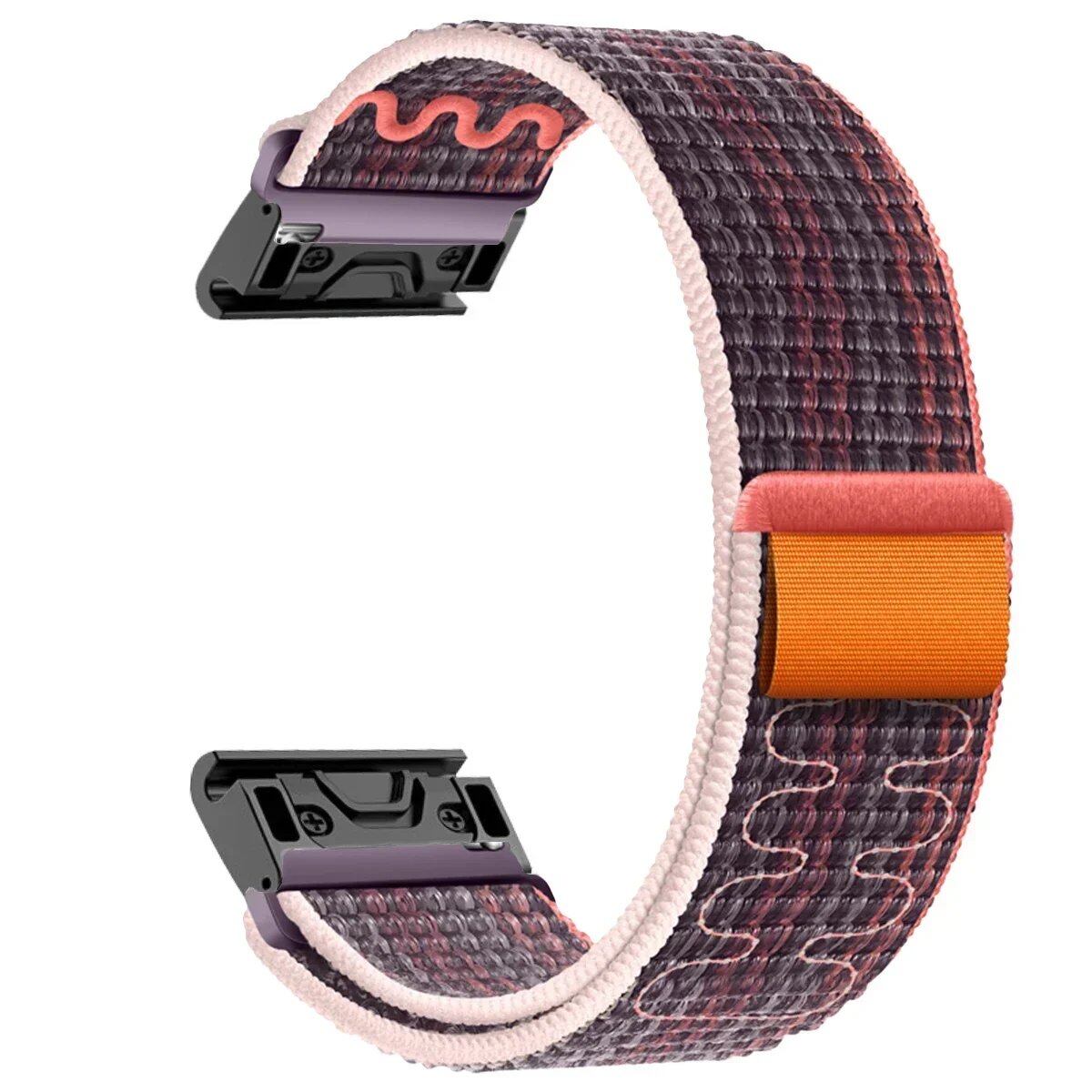 Compatible with Garmin Fenix 7X, 7 Pro, 6X, 6, 5X, 5Plus, Tactics 7, Forerunner 965, 955, and Enduro 2. 22mm/26mm nylon loop band with quick-fit strap. Band color: mm. Ships from: Parallel import.