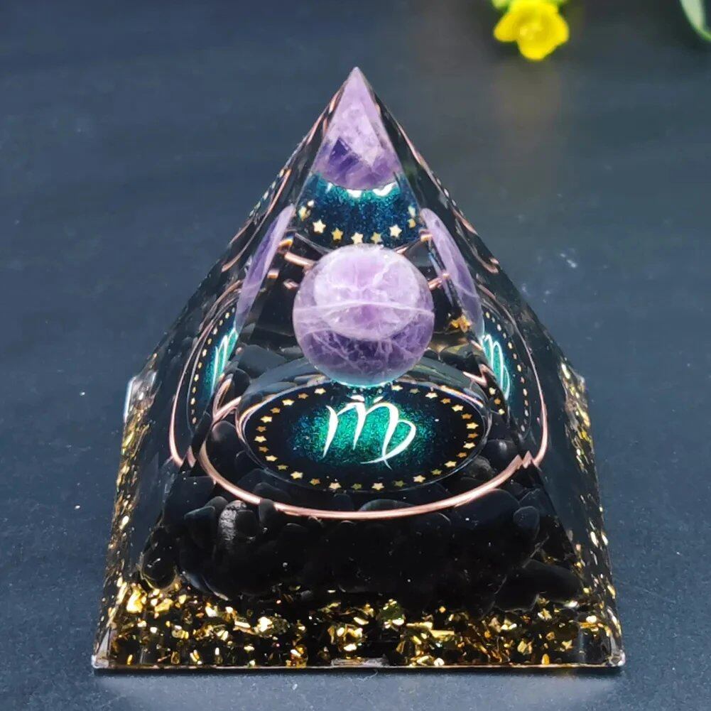 クリスタルストーン・オーゴン・ピラミッド エネルギー発生器 ルームデコレーション 天然アメジスト ペリドット レイキ・チャクラ・メディテーション サイズ:5cm;;発送元: 並行輸入品