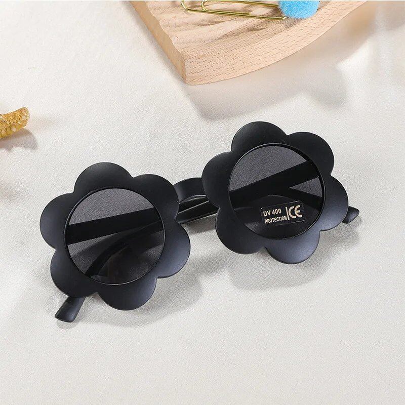 New Sunflower Kids' Sunglasses, UV400 Protection, Cute Baby Sunglasses for Boys, Girls, and Toddlers, Round Shape, Stylish Outdoor Eyewear for Kids, Frame Colors: Ages 2-10; Parallel Import
