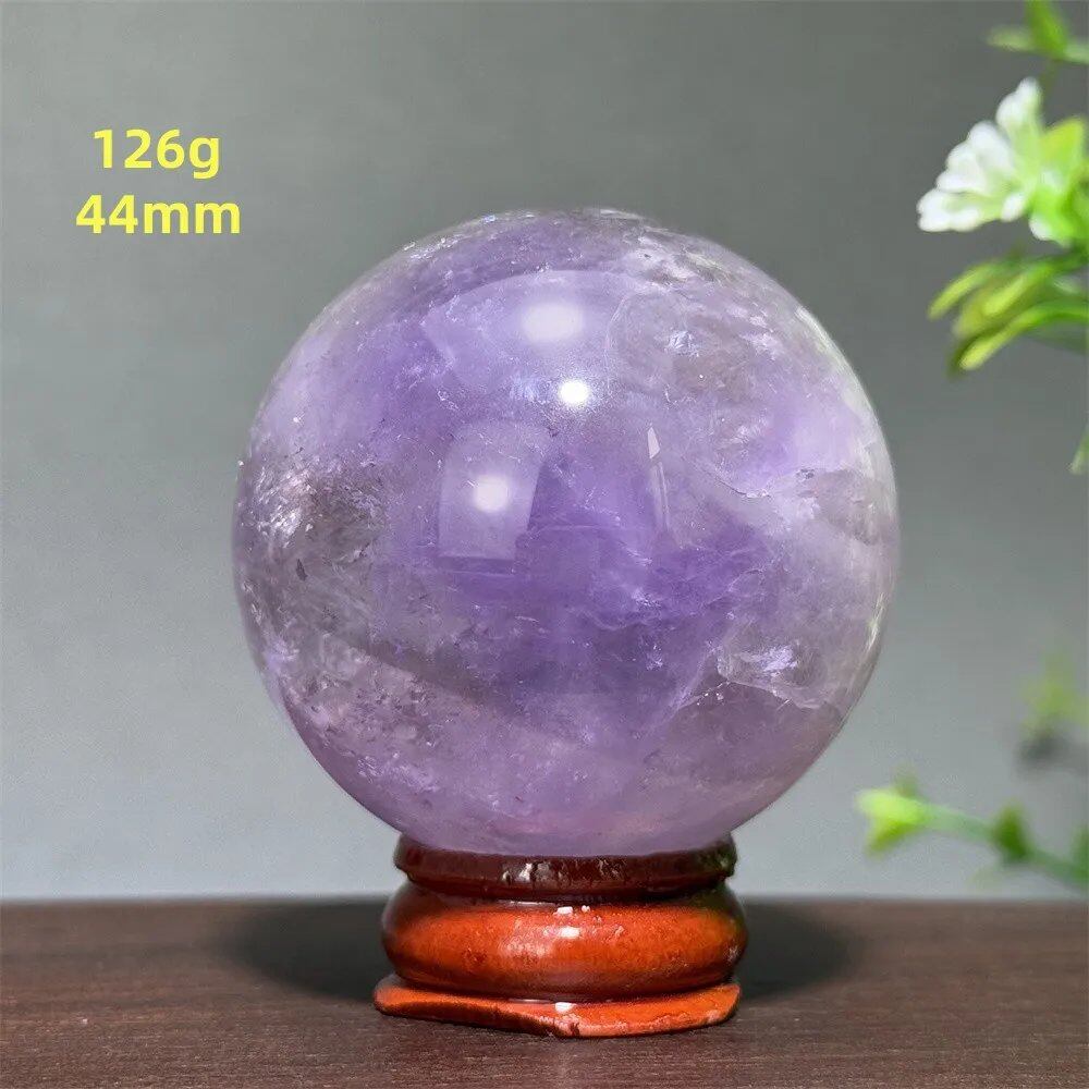 天然アメジスト ボール 水晶玉 ホームオフィスデコレーション エネルギー ウィッカ レイキ スピリチュアル 瞑想 魔術 占い カラー: 並行輸入品