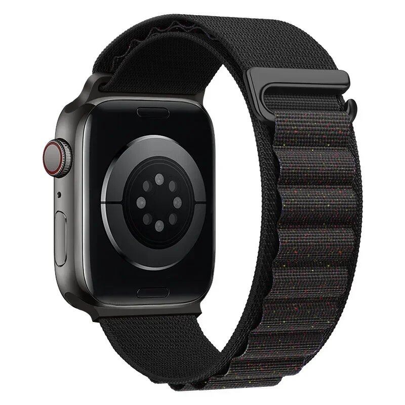 Apple Watch Ultra用アルパインループストラップ - 49mm 45mm 44mm 42mm 41mm 40mm対応 メタルCフックバンド(iwatch SE/シリーズ9/8/7/6/5/4/3互換) バンドカラー:mm 並行輸入品