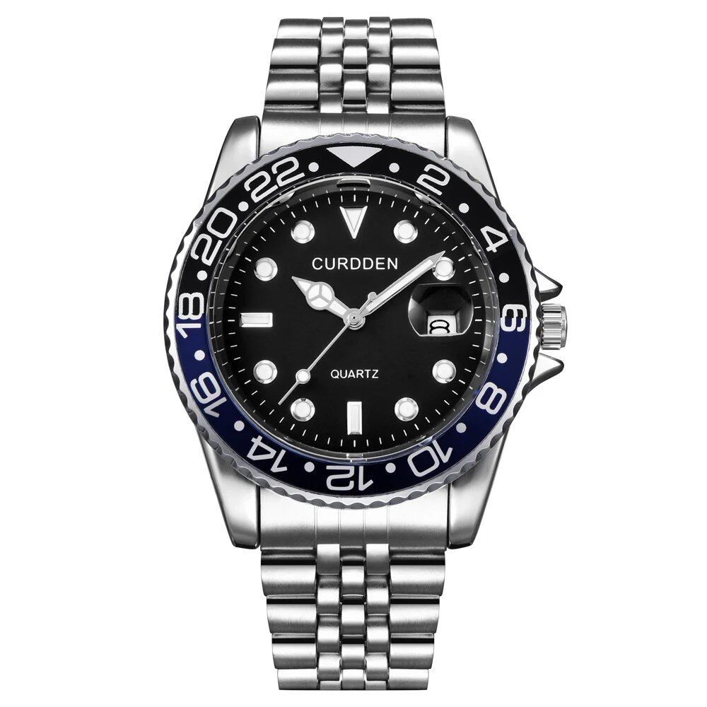 Men's Famous Brand Watch, Student Style, Fashionable, Stainless Steel Band, Casual, Calendar, Quartz Watch, Green, 2024; Customizable: Yes; Ships from: Parallel Import