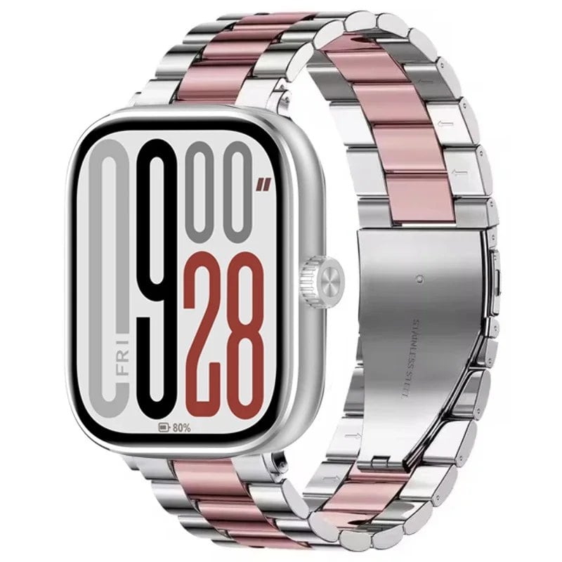Metal Strap for Redmi Watch 5/4 - Compatible with Xiaomi Band 9 Pro / Mi Band 8 Pro, Comfortable and Breathable Replacement Wristband, Bracelet, Band Color: Black, Band Width: Parallel Import