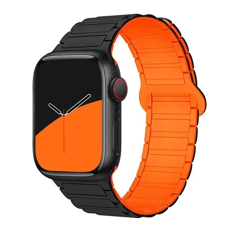 Magnetic Loop Band for Apple Watch, Compatible with 44mm, 40mm, 49mm, 45mm, 41mm, and 38mm Silicone Straps, Compatible with iWatch Series 9/8/7/6/5/4/3/SE/Ultra 2, Parallel Import