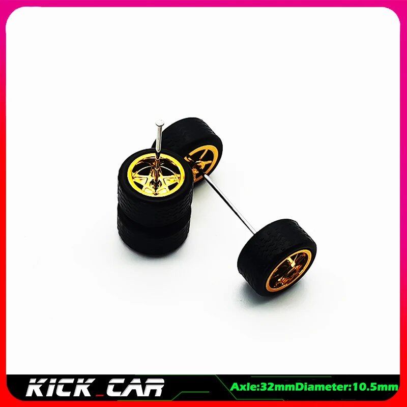 1/64 scale model car wheels with rubber tires, set of 4, ABS plastic, basic conversion parts for Hot Wheels, Tomica, and Mini GT. Color: WTS. Ships from: Parallel import.