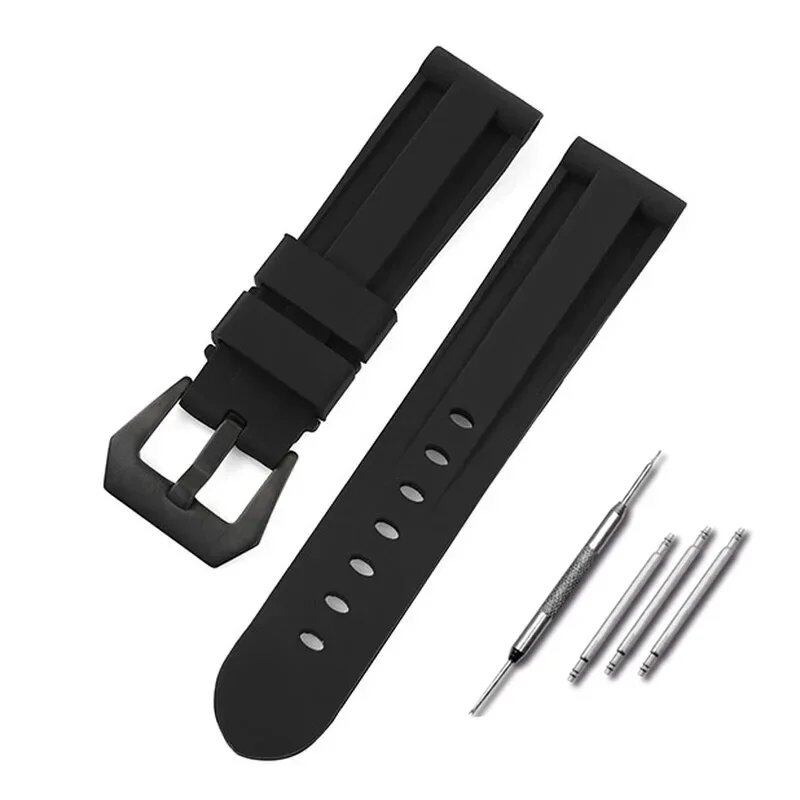 Silicone watch band compatible with Panerai, 20mm, 22mm, 24mm, 26mm, sports replacement strap, compatible with Omega, men's and women's rubber bracelet, band color: mm, parallel import