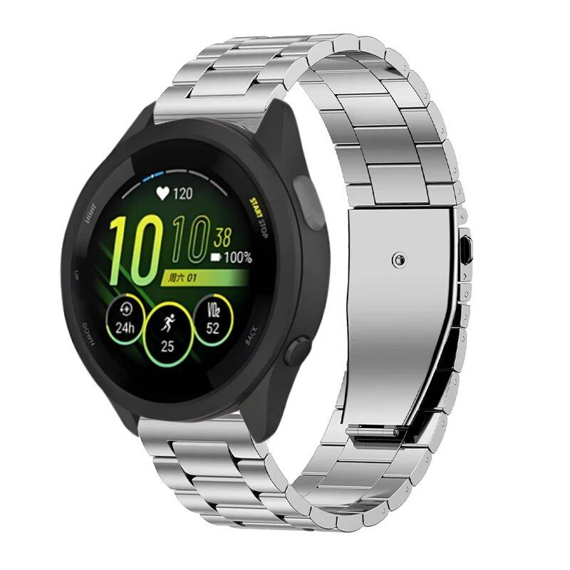 Compatible with Garmin Forerunner 55/265/965/165/255/955/Venu 3/2/Active 5/Vivomove Trend, 22mm, 20mm, and 18mm Metal Stainless Steel Bracelet Bands (Imported)