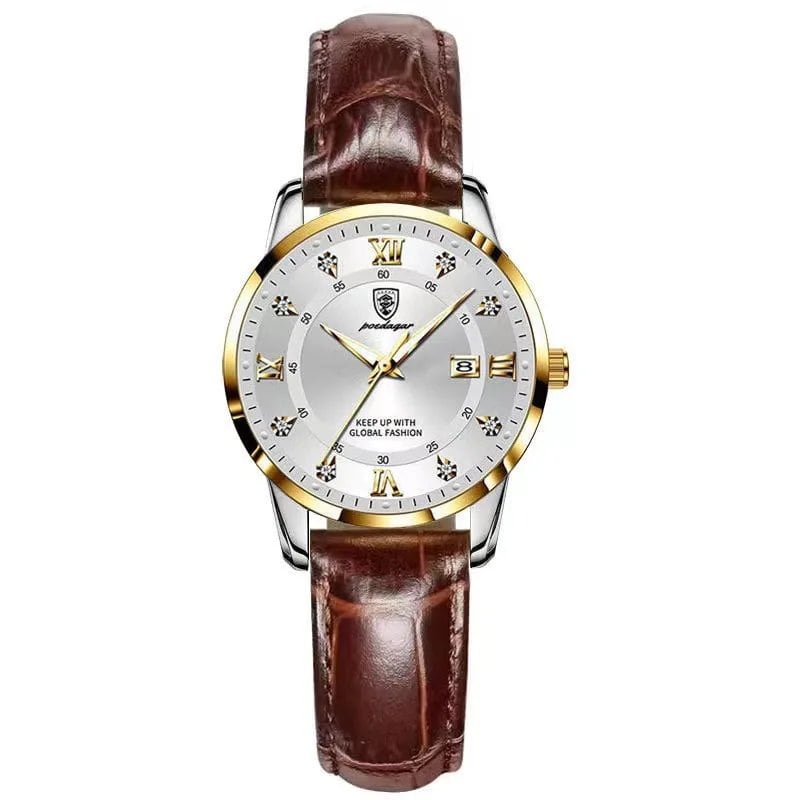POEDAGAR Ultra-Thin Women's Watch, Rose Gold, Luxury Brand, Steel Strap, Small Dial, Waterproof, Luminous, Parallel Import