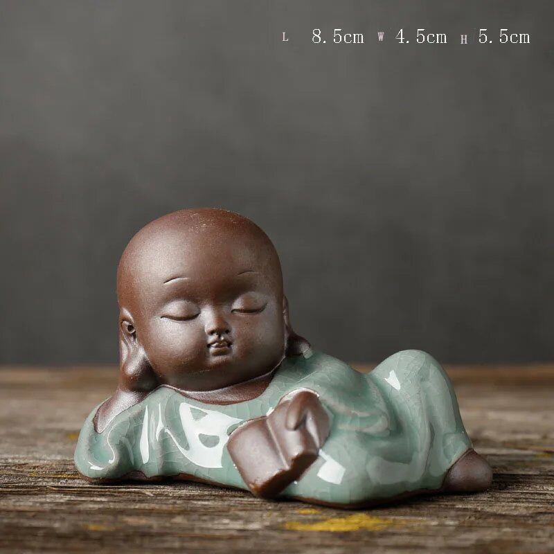 7.2cm 禅僧 紫砂陶器彫刻 手作り瞑想デコレーション コレクター向けアート スピリチュアルギフト アジアンクラフト ユニーク カラー:0 並行輸入品