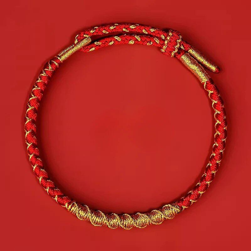 Year of the Snake Handmade Adjustable Bracelet for Women, Dragon Scales, Amulet, Zodiac Luck, Beads, Red Rope Chain, Men's Jewelry, Parallel Import