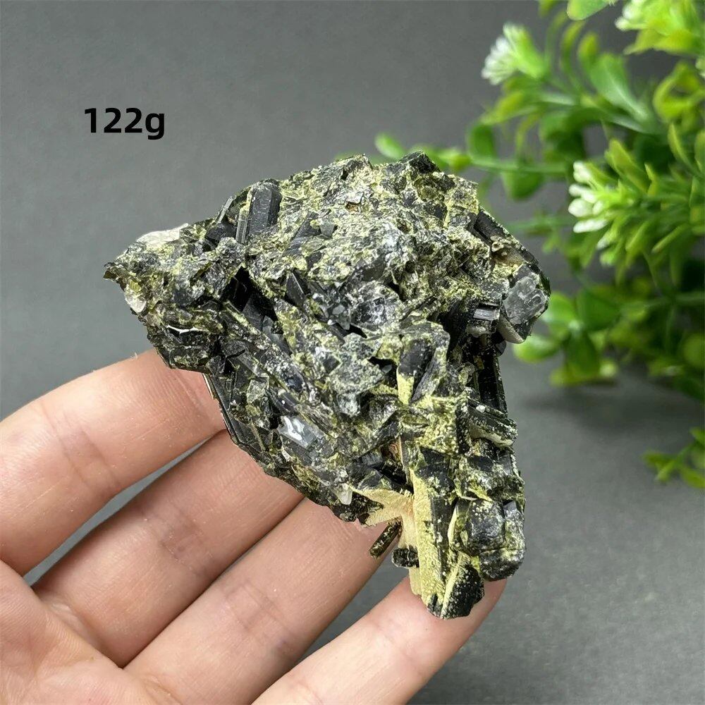 Natural Green Tourmaline Rough Stone Specimen Collection for Aura Healing, Meditation, and Energy Chakra Use. Gemstone Home Furnishing Gift. Parallel Import.