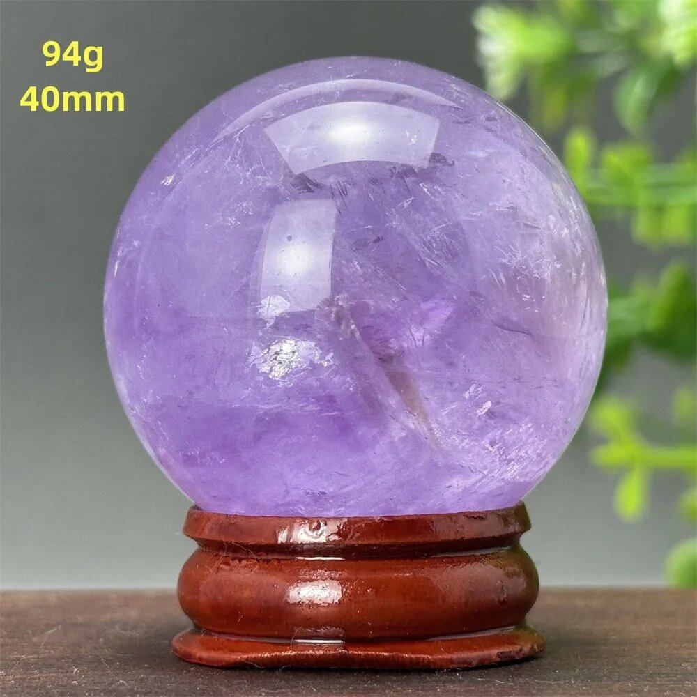 天然アメジスト ボール 水晶玉 ホームオフィスデコレーション エネルギー ウィッカ レイキ スピリチュアル 瞑想 魔術 占い カラー: 並行輸入品
