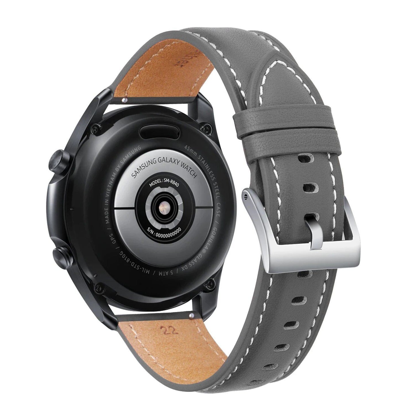 20mm Leather Strap Replacement Band for Samsung Galaxy Watch 3 (41mm, 45mm), Active 2, Gear S3, and HUAWEI WATCH GT2 (46mm). Band Color: mm. Parallel Import.
