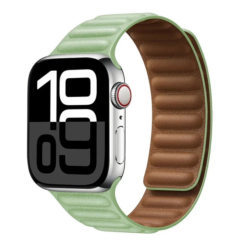 Apple Watch Leather Strap, Magnetic Loop Link Bracelet for iWatch Series 10/9/8/7/6 (45mm, 46mm, 42mm, 44mm, 40mm, 49mm) - Official Website, Band Color: mm, Parallel Import