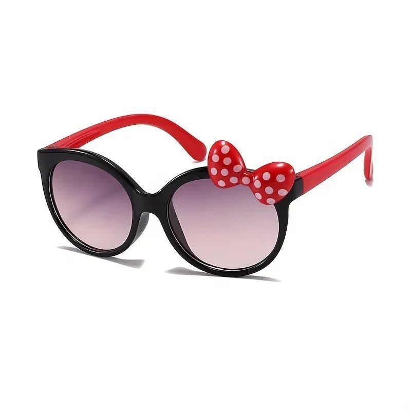 Cute Character Bowtie Sunglasses for Kids and Girls, Sun Protection for Outdoor Sports and Climbing, Parallel Import